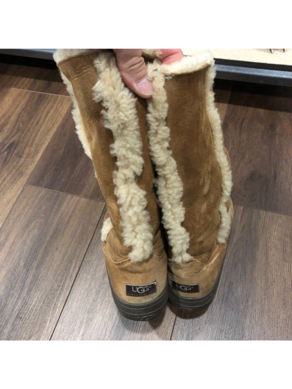 UGG Australia Sundance II Sheepskin Upper Tall Winter Boots Womens Sz 8 Brown - Picture 6 of 11